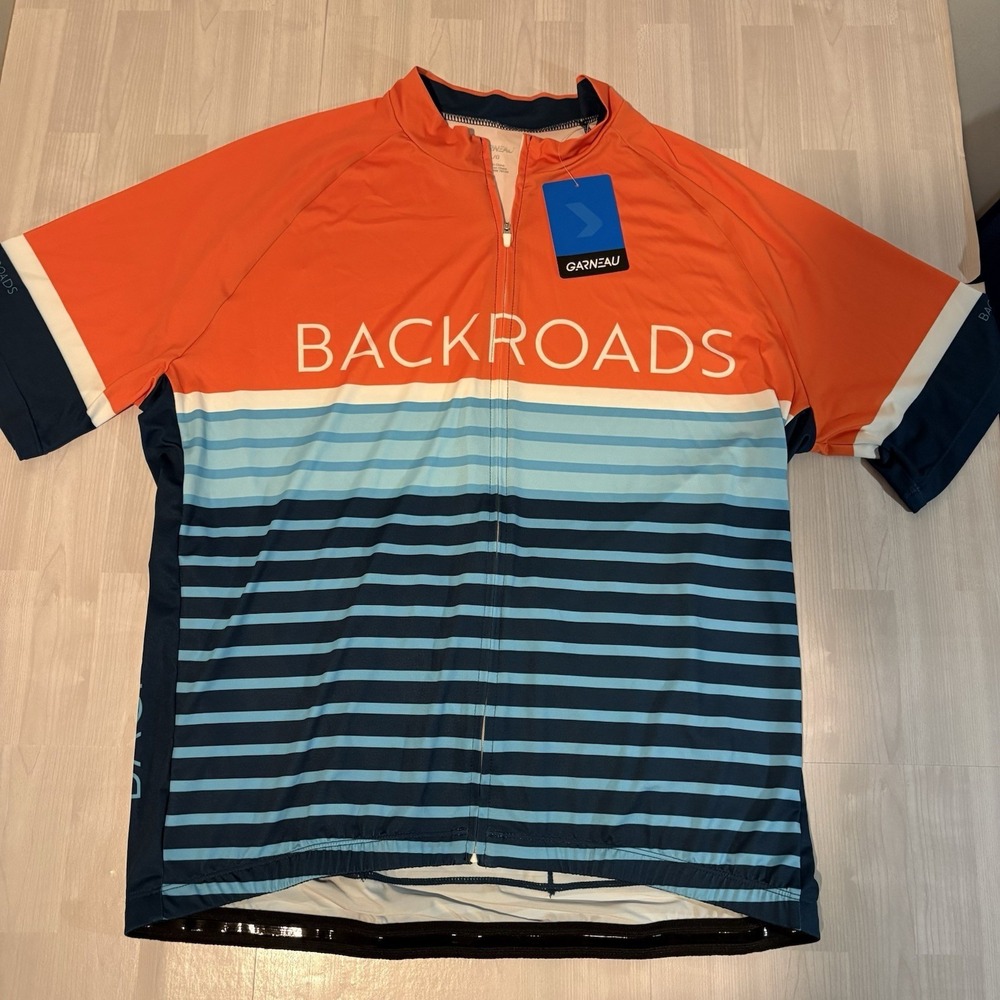Louis Garneau Sport Fit Cycling Jersey Men's Size L Backroads Full Zip NWT!